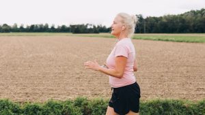 older woman jogging